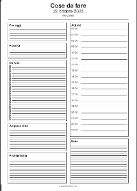 Daily Planner del giorno